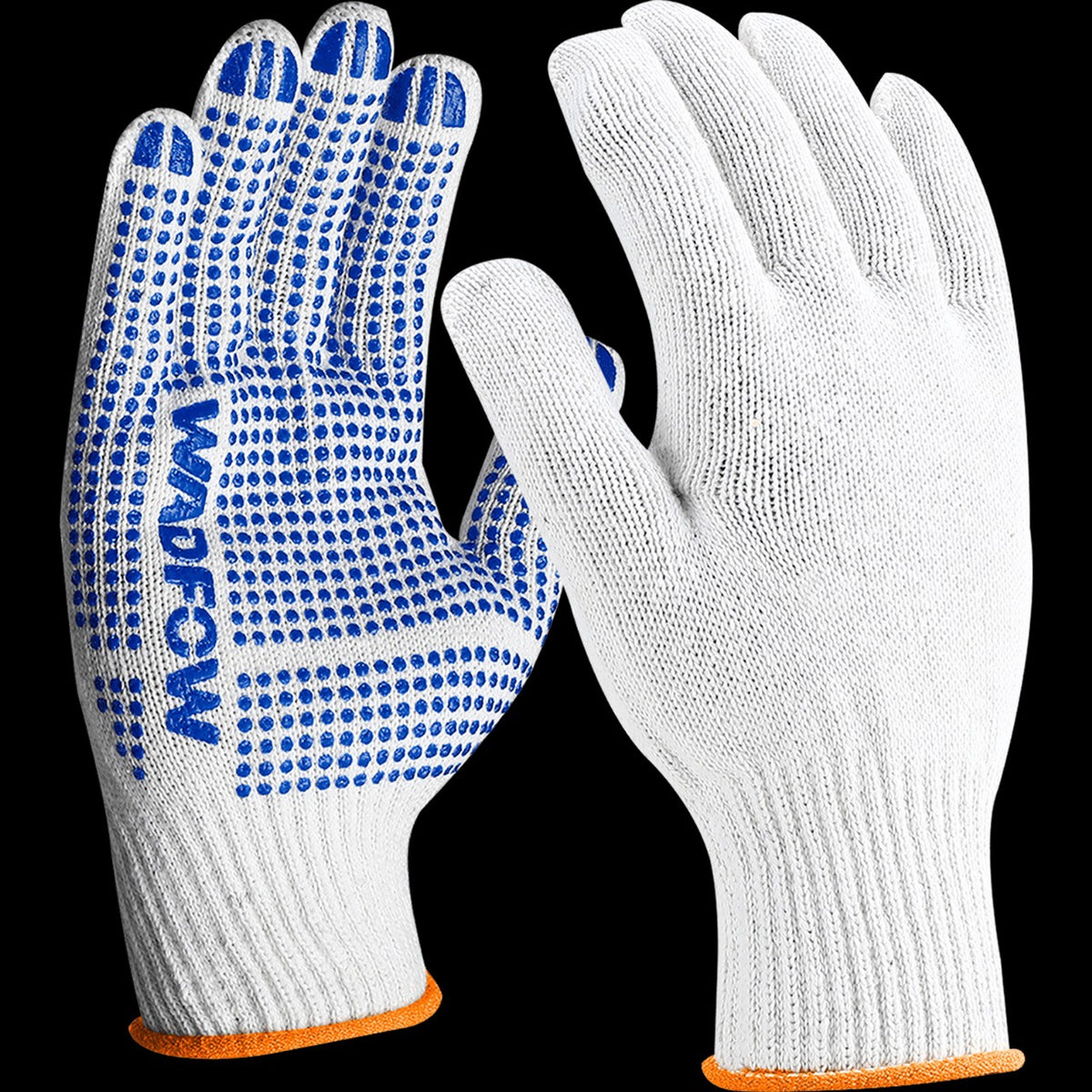 WADFOW Gloves Cloth Type with Blue Dots WKG1801 Sold Per Pair
