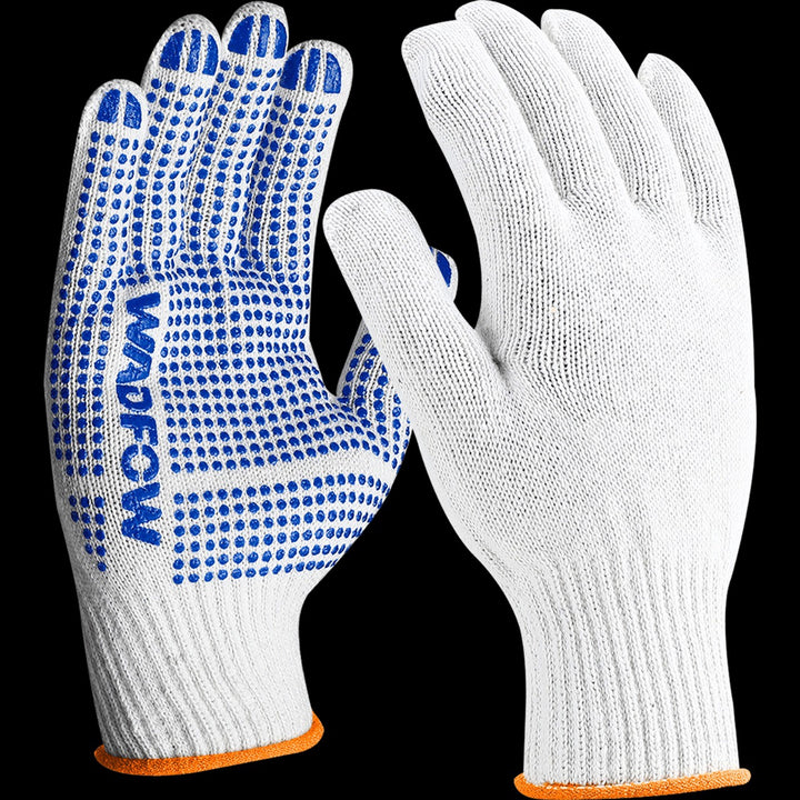 WADFOW Gloves Cloth Type with Blue Dots WKG1801 Sold Per Pair