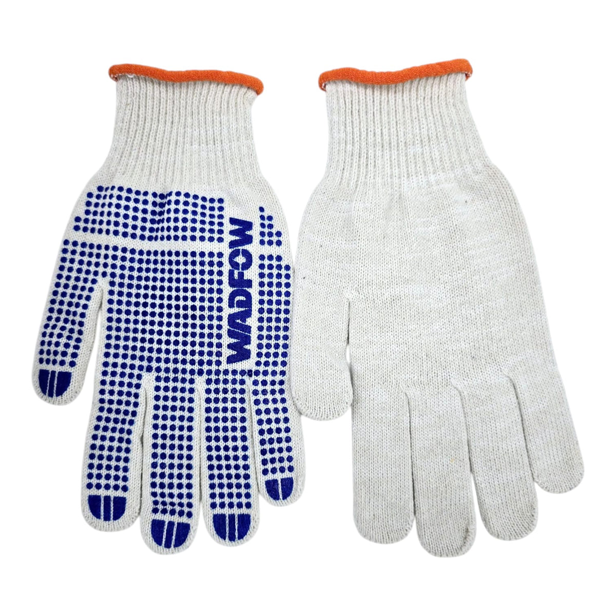 WADFOW Gloves Cloth Type with Blue Dots WKG1801 Sold Per Pair