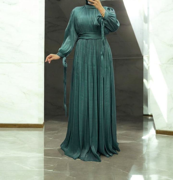 Dress Evening Occasion Plus Size Green / Peach