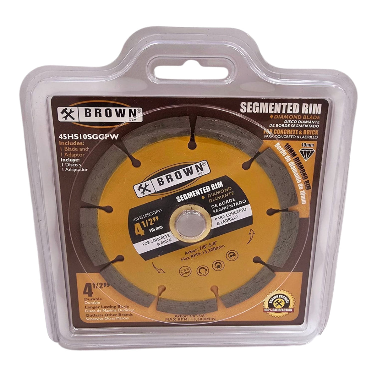 BROWN USA Disc 4 1/2" Diamond Segmented 45HS10SGGPW