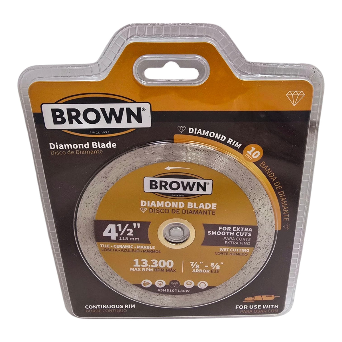 BROWN USA Disc 4 1/2" Diamond Continuous Rim 45HS10TL80W