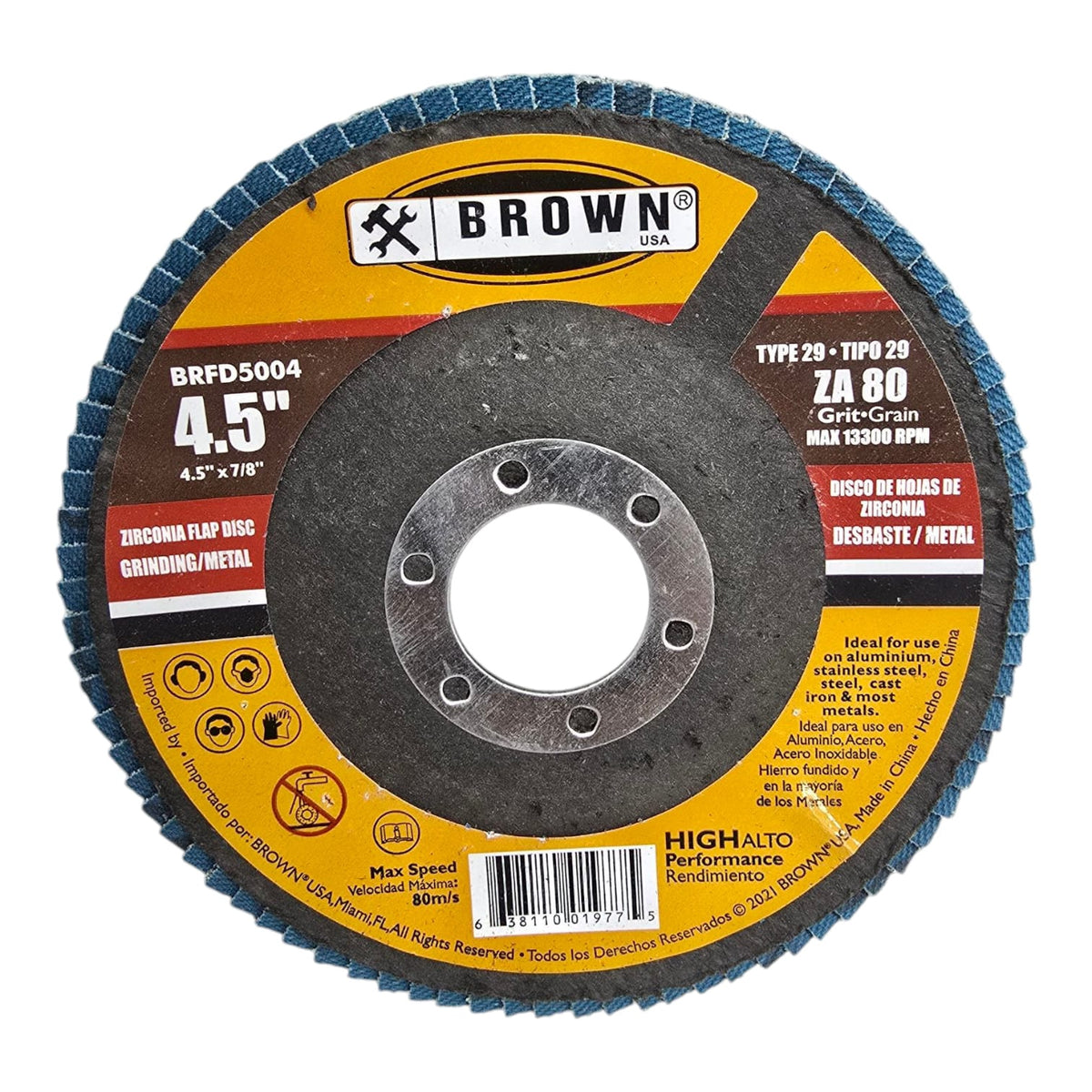 BROWN USA Disc Flap 4.5" BRFD5004 Grinding Metal