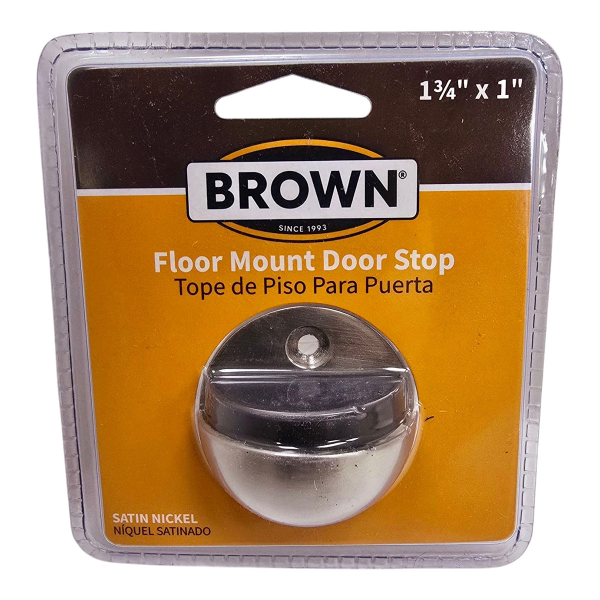 BROWN USA Door Stop Floor Mount 1 3/4" X 1" BR8185SSBL Satin Nickle