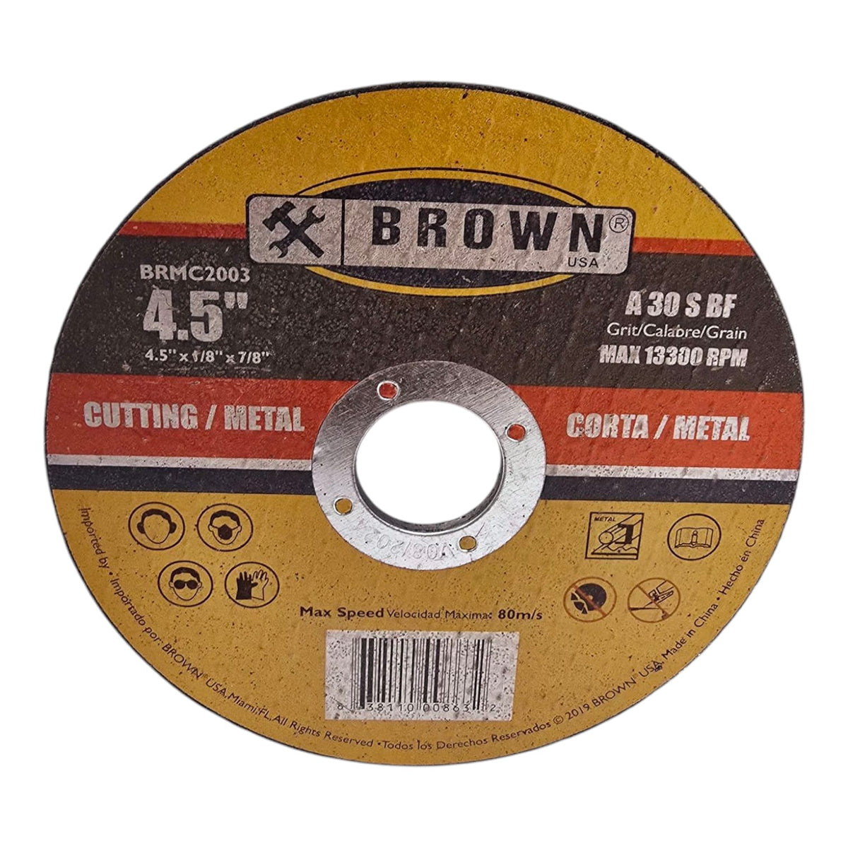 BROWN USA Disc 4 1/2" X 1/8" Metal Cutting BRMC2003