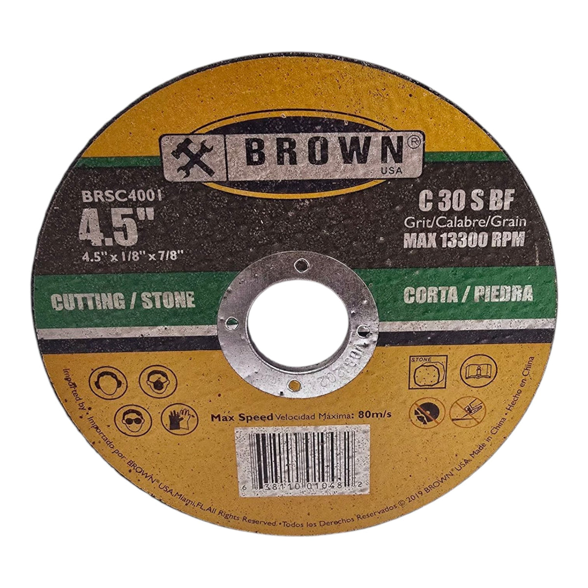 BROWN USA Disc 4.5" X 1/8" Stone Cutting BRSC4001
