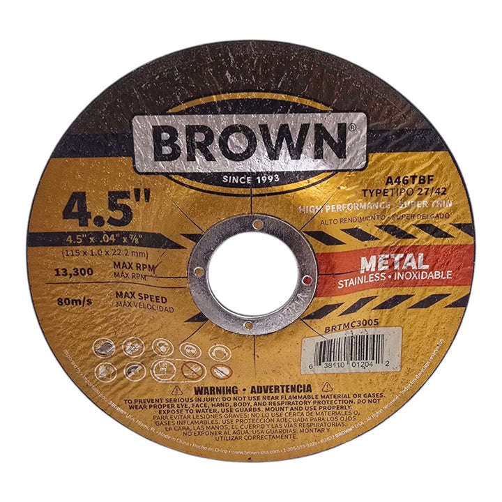 BROWN USA Disc 4.5" X 0.4"