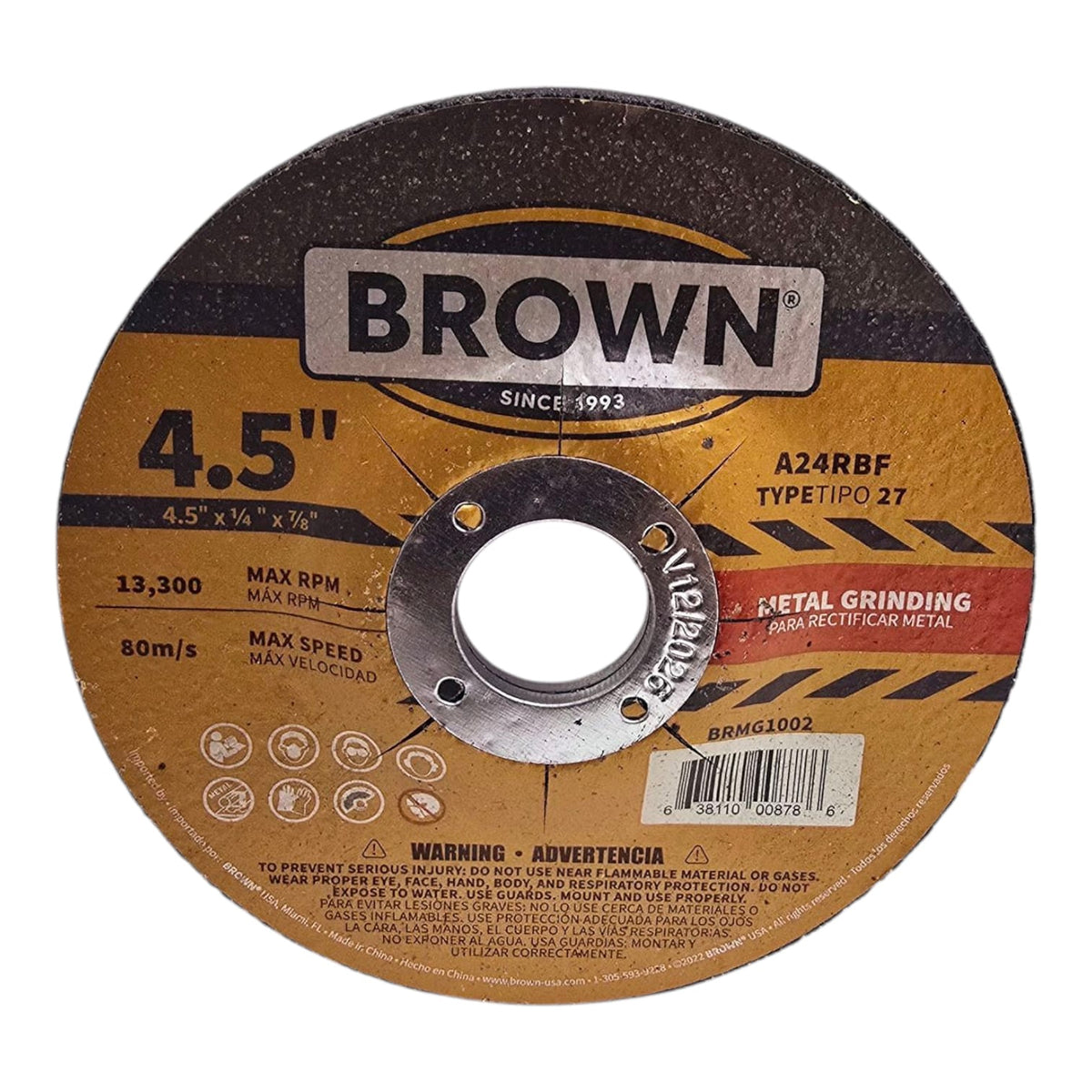 BROWN USA Disc 4 1/2" X 1/4" Metal Grinding BRMG1002