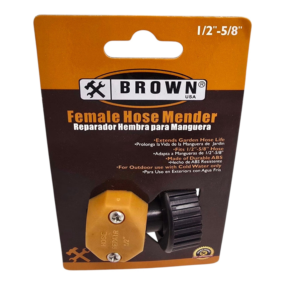BROWN USA Hose Mender Female 1/2"-5/8" BRHC012