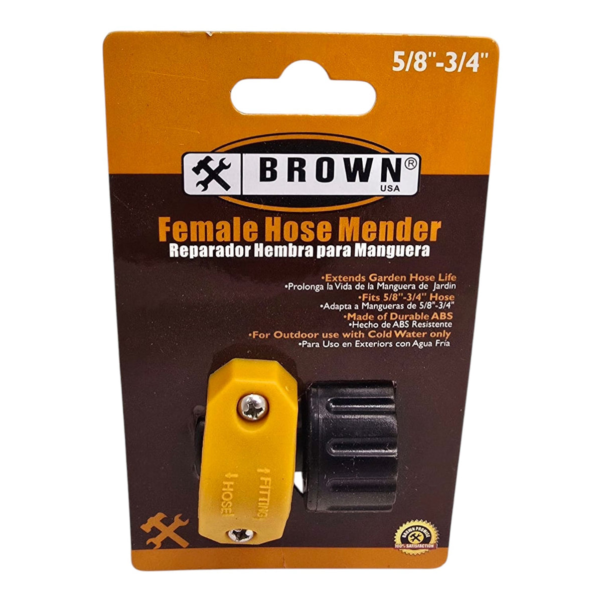 BROWN USA Hose Mender Female 5/8"-3/4" BRHC016
