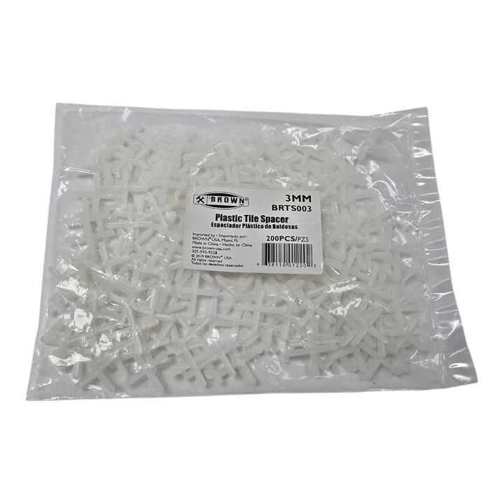 BROWN USA Tile Spacers 3MM Plastic 200PCS BRTS003