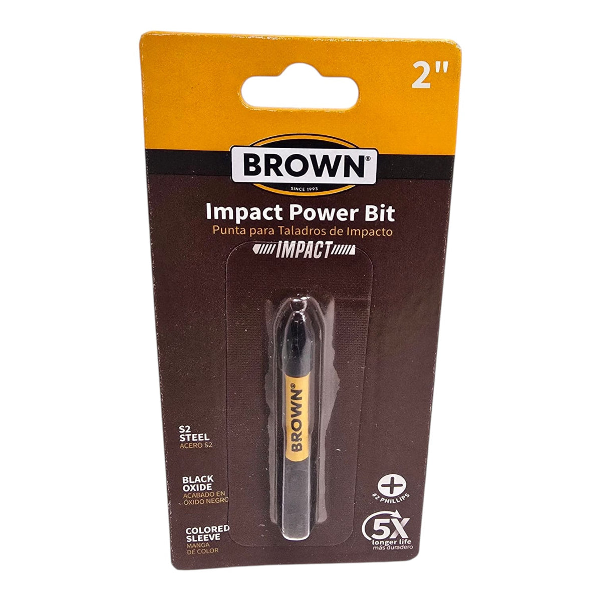 BROWN USA Impact Power Bit 2" 1PC Pk BRB45010M