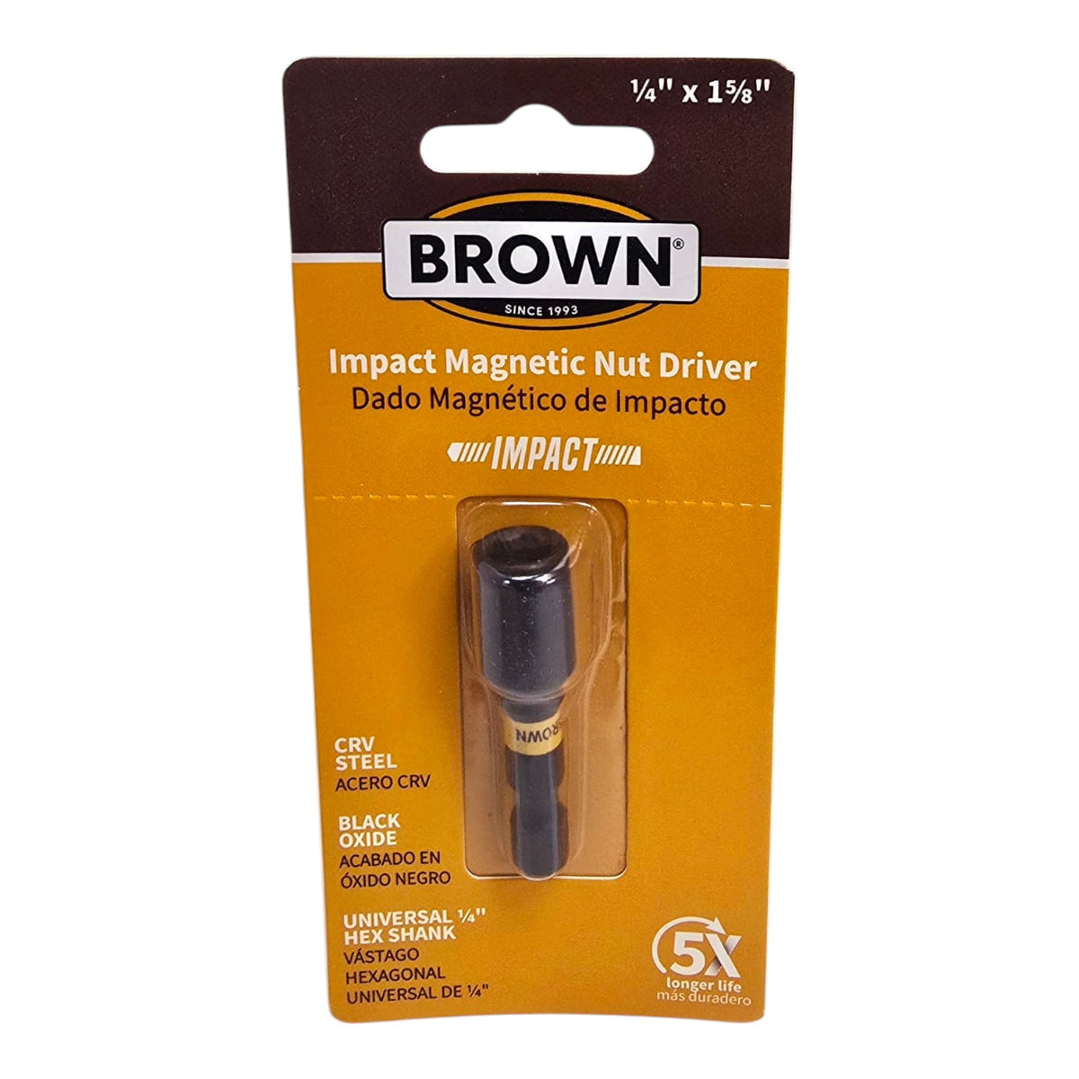 BROWN USA Nut Driver 1/4" X 1 5/8" Magnetic BRB45060M