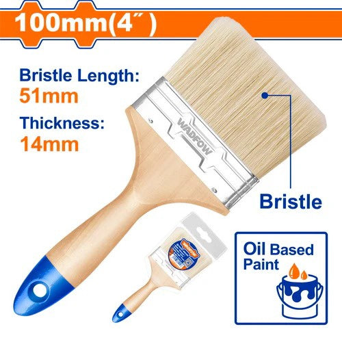 WADFOW Paint Brush 4" WPB2904 100MM Wood Handle