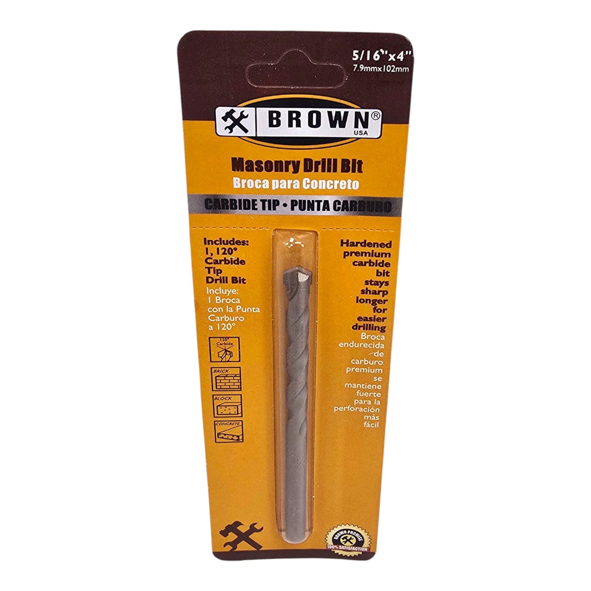 BROWN USA Drill Bit Masonry 5/16" X 4" Carbide BR1220