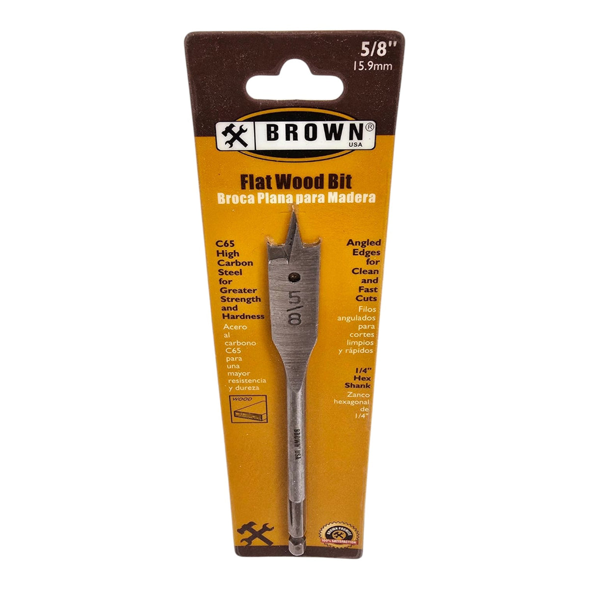 BROWN USA Drill Bit Flat Wood 5/8" FWB0058