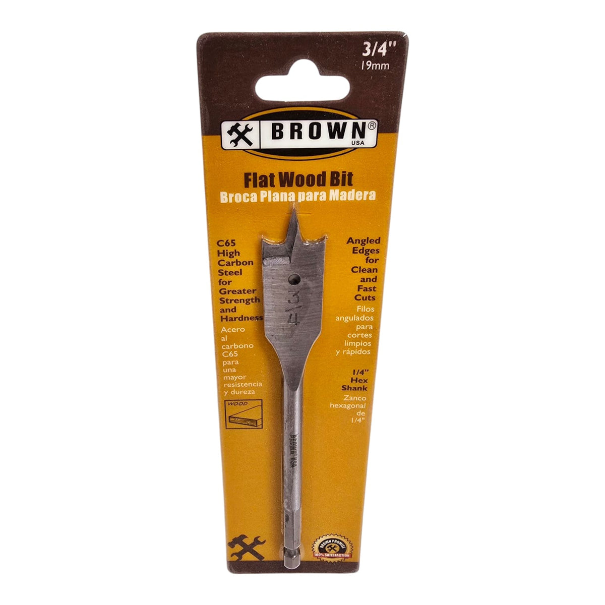 BROWN USA Drill Bit Flat Wood 3/4" FWB0034