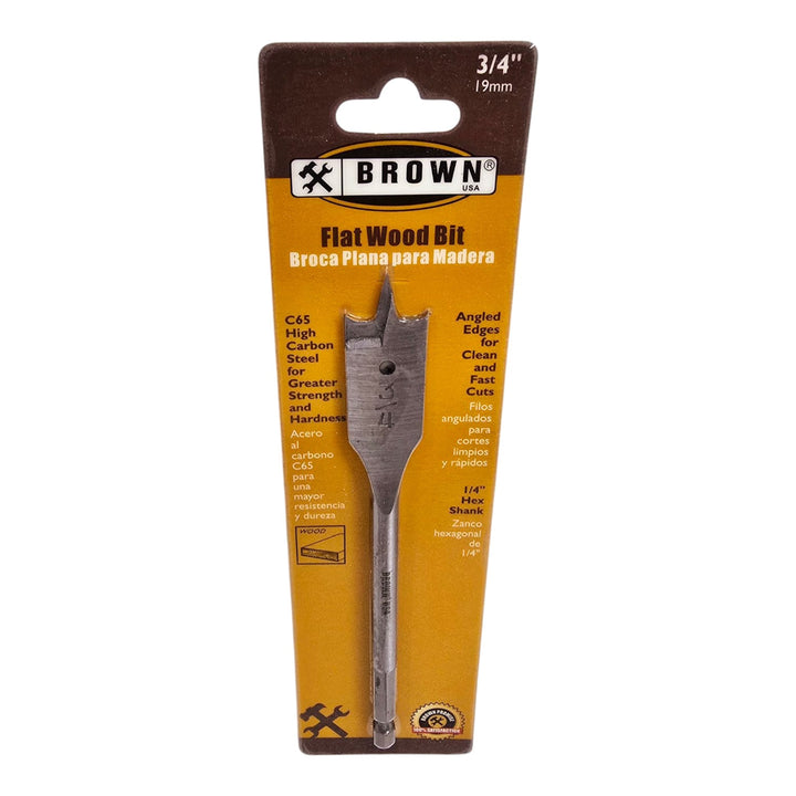 BROWN USA Drill Bit Flat Wood 3/4" FWB0034