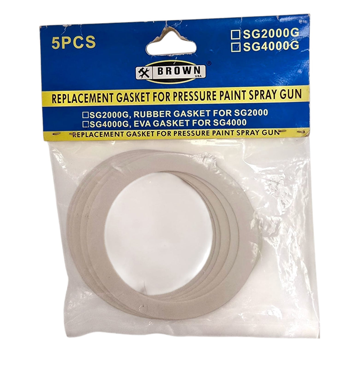 BROWN USA Replacement Gasket for SG4000 Spray Gun 5PCS Pk