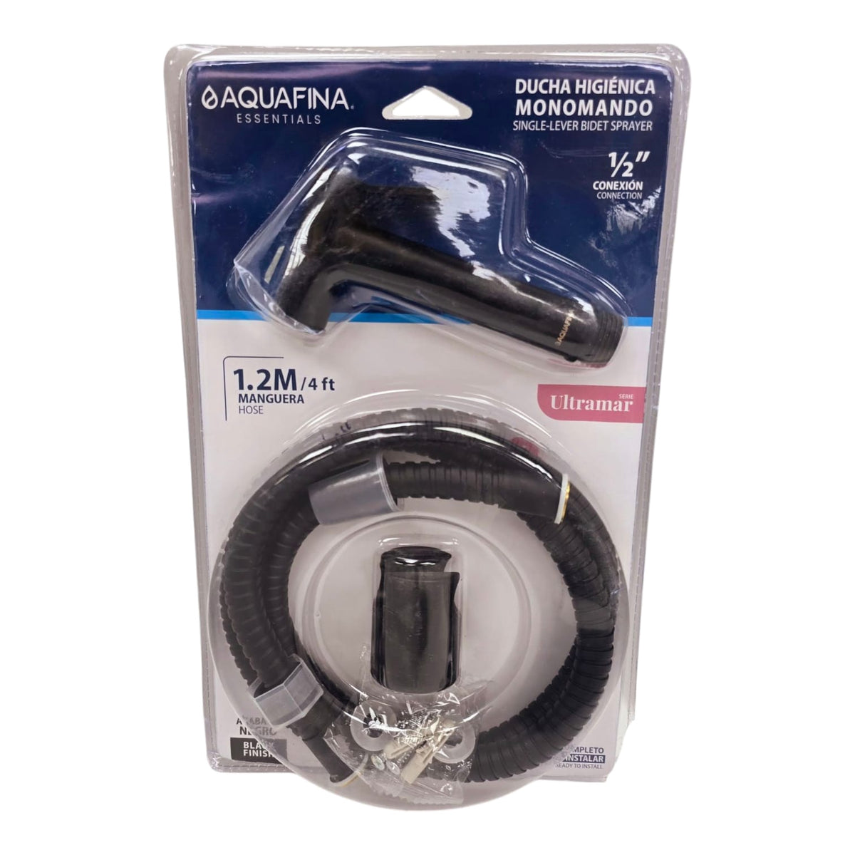 AQUAFINA BLUE Bidet Sprayer with Hose Black 1.2M Aquafina A-SR173-BK
