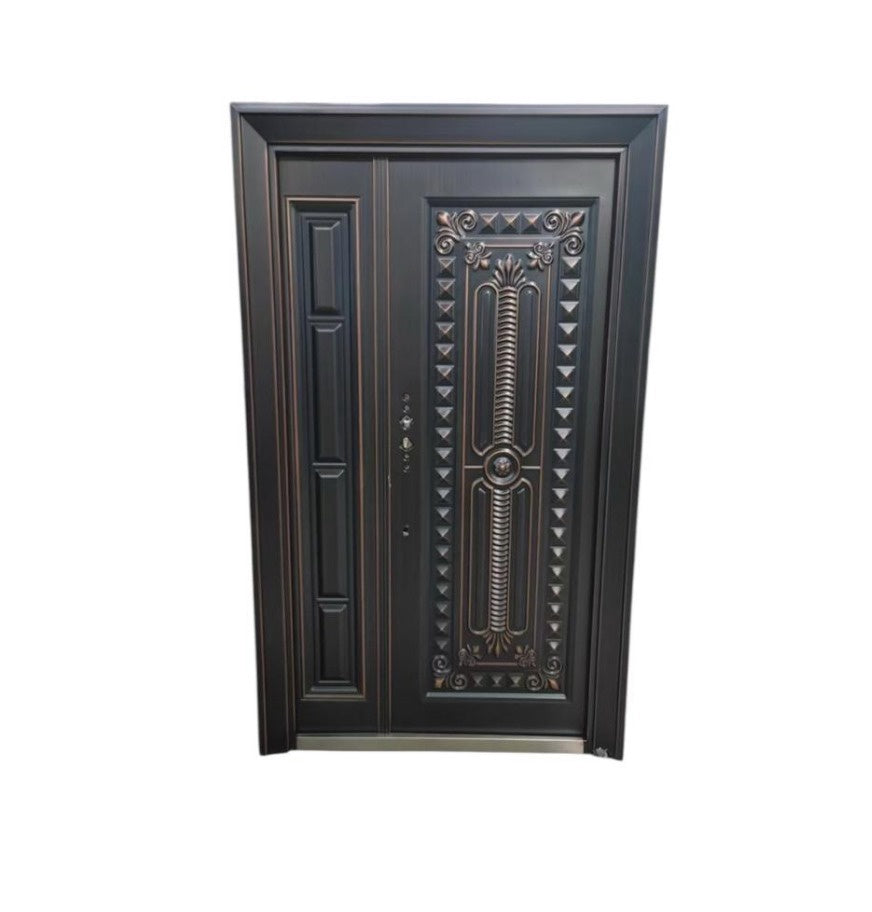 Door Metal Heavy Bronze Design with 1-SIDE Panel No Glass 2050X1200