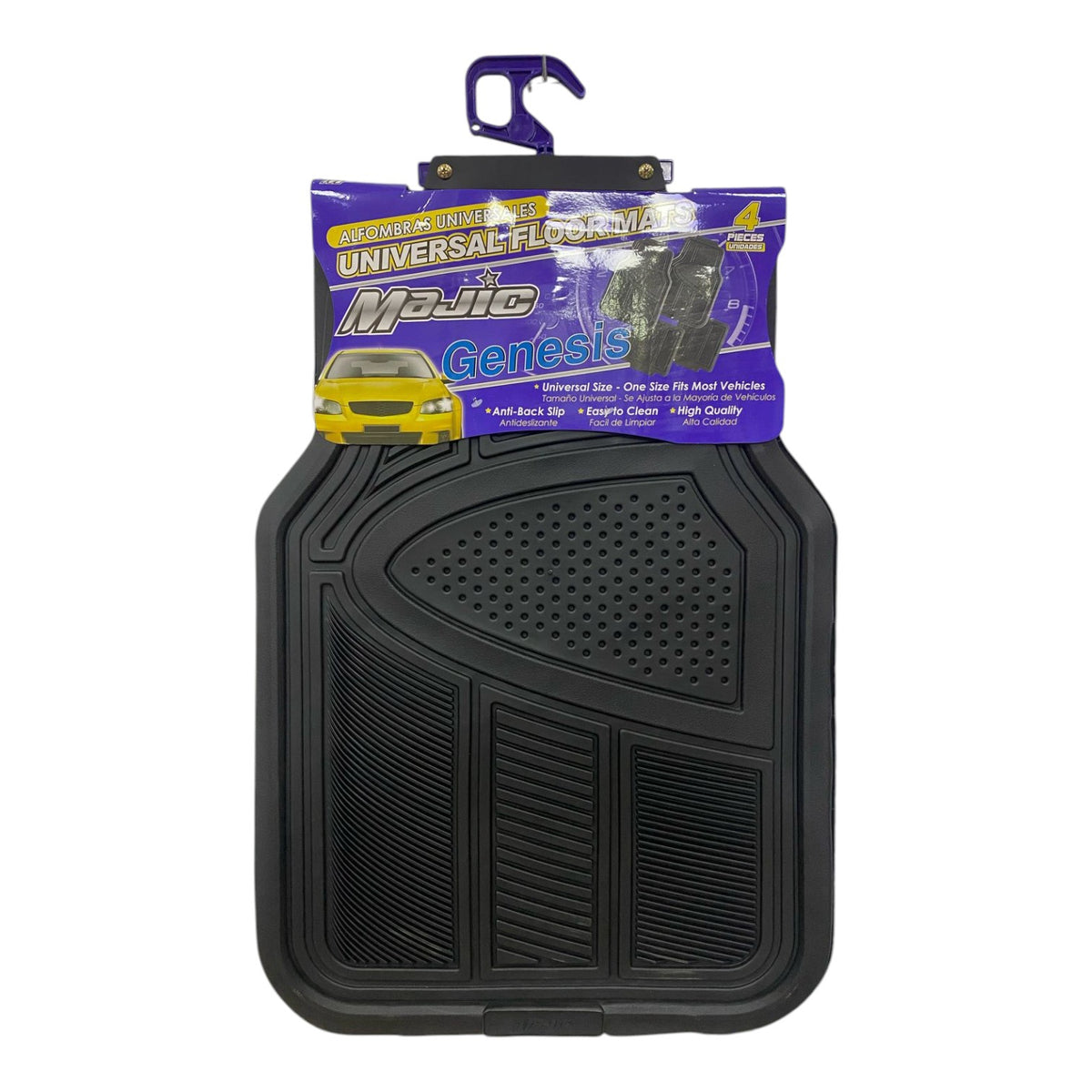 MAJIC Car Mat Universal 187 Genesis 4PCS Rubber Black 4-SEATERS +