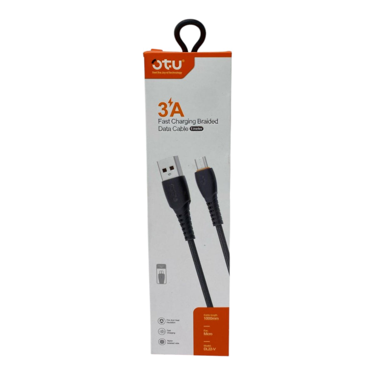 OTU Charger Cable USB DL22-V 1M Micro 3A Fast Charging Braided Data Cable