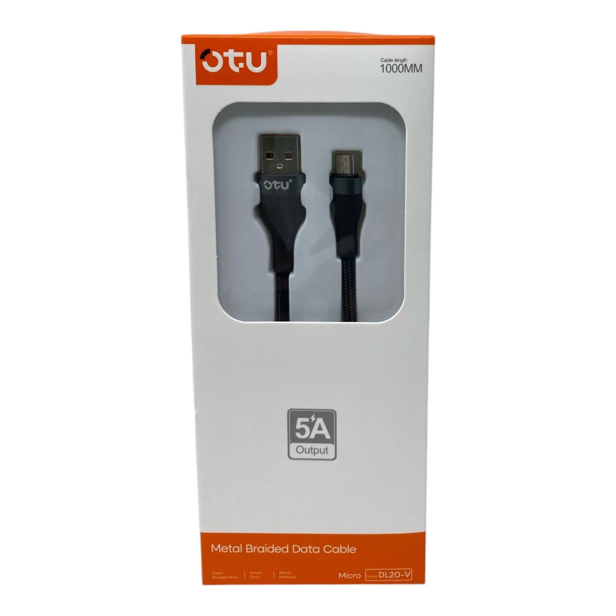 OTU Charger Cable USB DL20-V 1000MM Micro 5A Metal Braided Data Cable