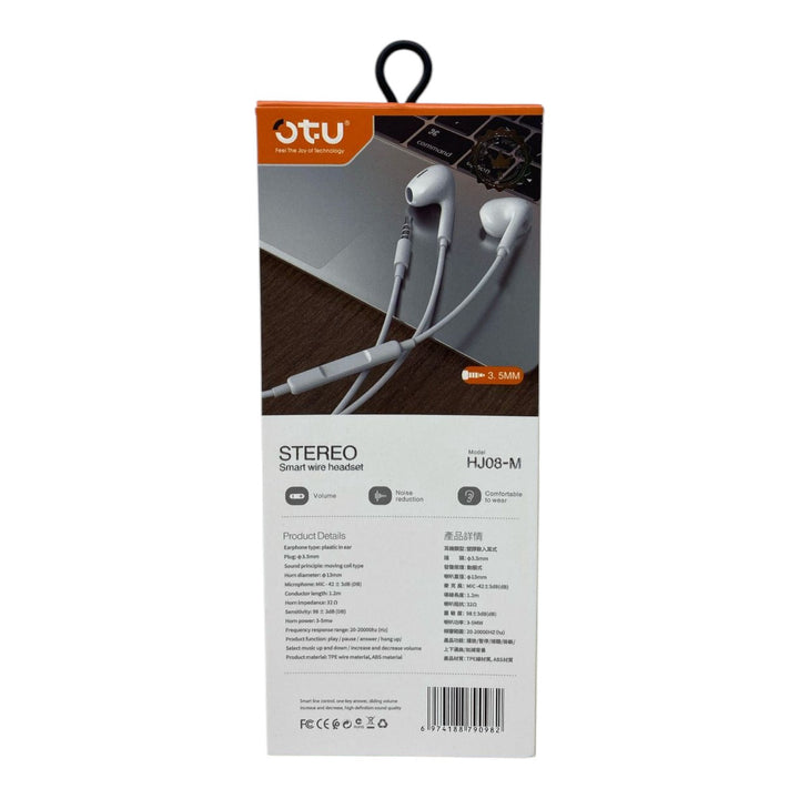 OTU Headphones & Mic HJ-08-M Smart Wire Headset Hifi IN-EAR