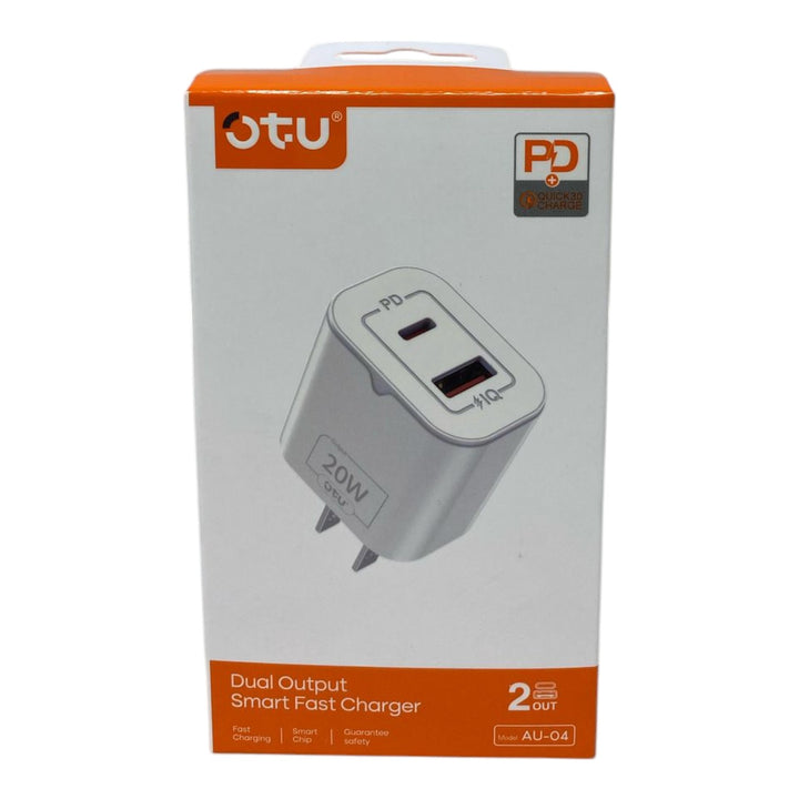 OTU Charger Adapter USB AU-04 5A Dual Output Smart Fast TYPE-C and USB