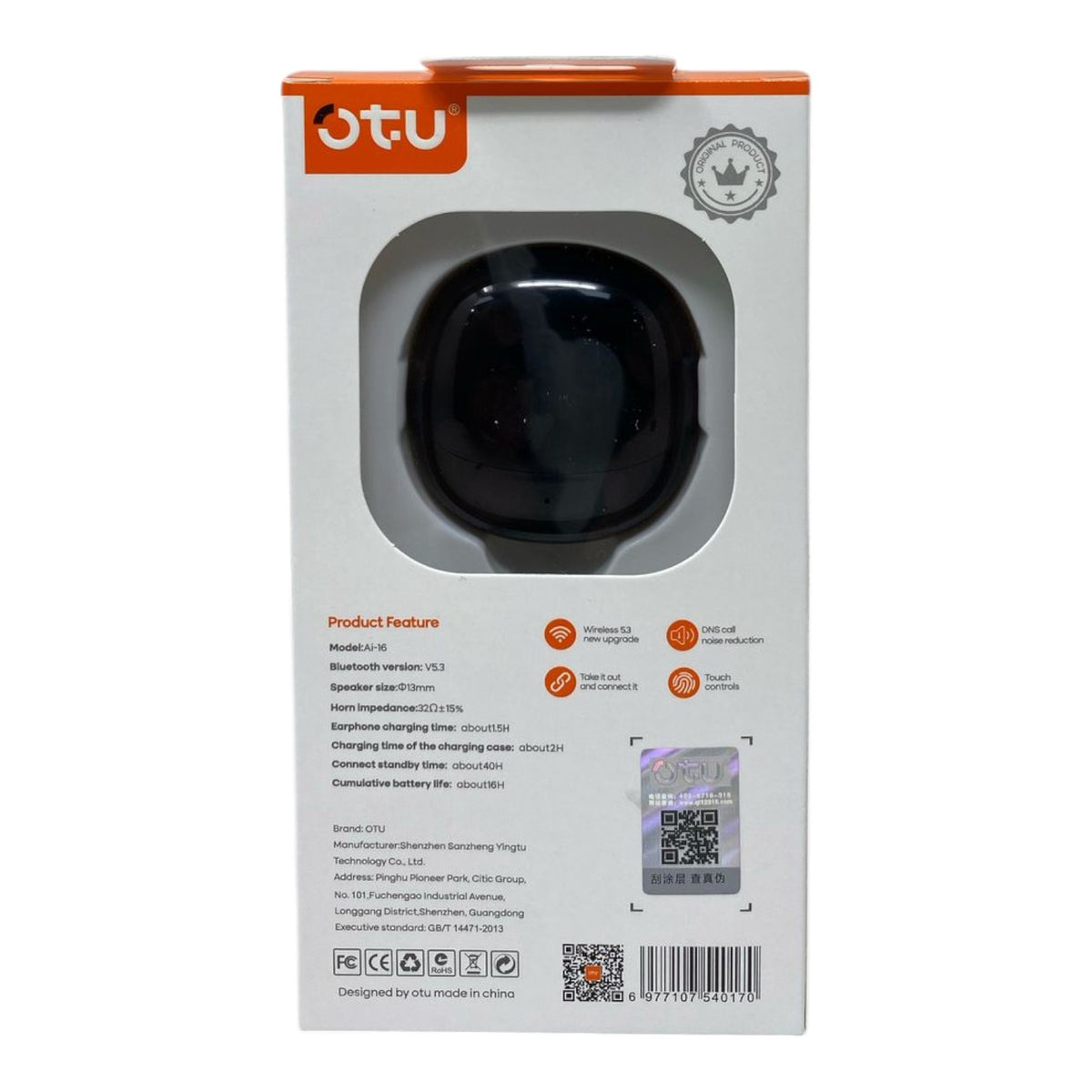 OTU Headphones Wireless Earphone AI-16 Stereo Wireless Bluetooth Headset
