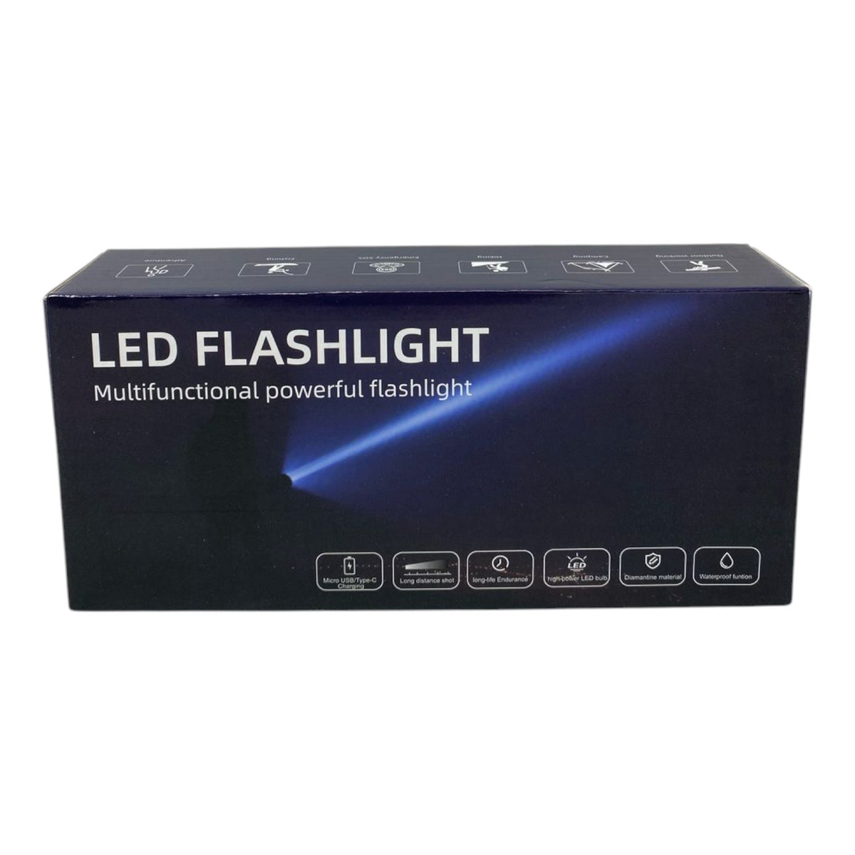 GENERIC Torch Light LED 1 Cell Flashlight Rechargeable Power Style Outdoor