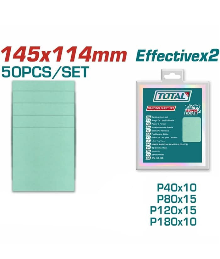 TOTAL Sanding Sheet 50PCS Set 145X114 MM TAC145115