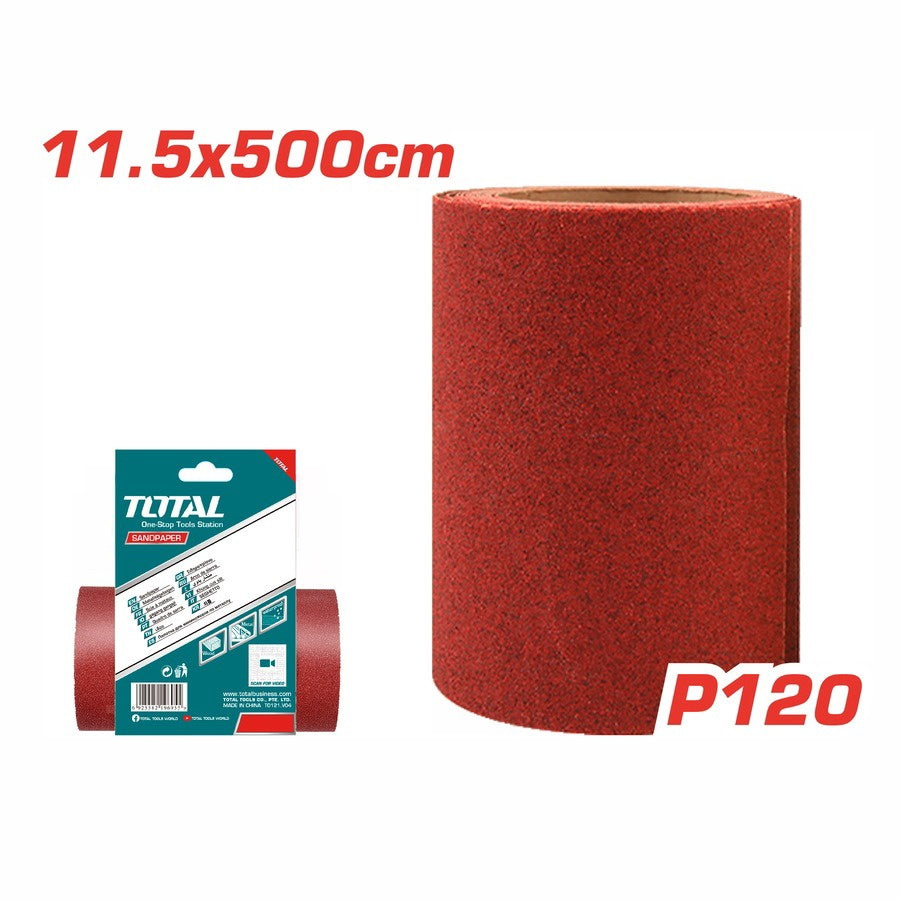 TOTAL Sand Paper Roll 11.5 X 500 CM P120 TAC761204