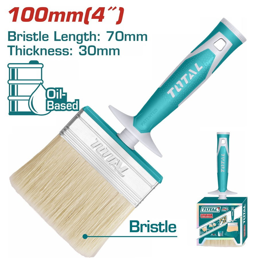 TOTAL Paint Brush 4" Ceiling THT84100306 Thick Quality Paper Case