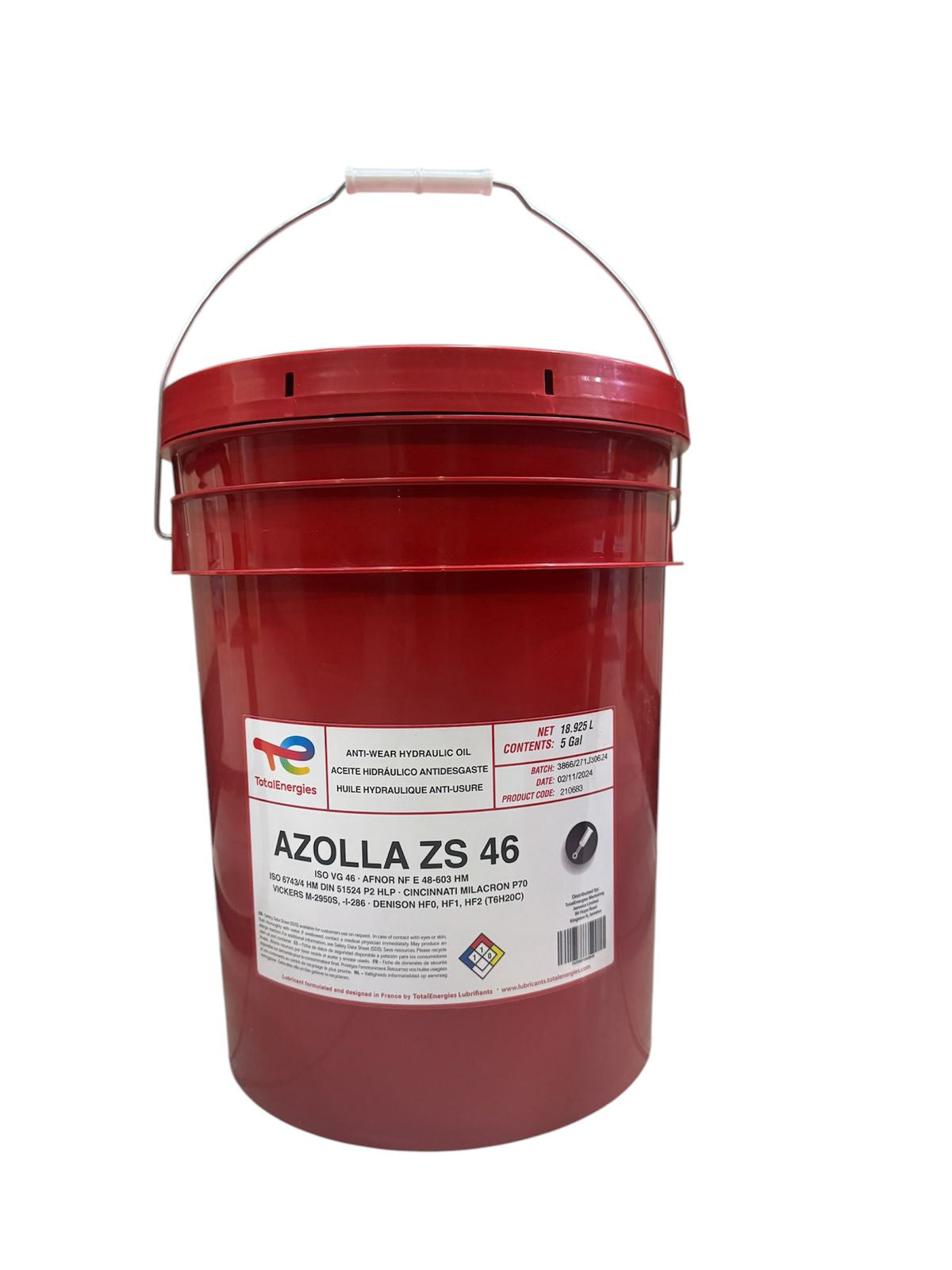 TOTALENERGIES Total Energies Hydraulic Fluid Azolla Zs "46" 5 Gal