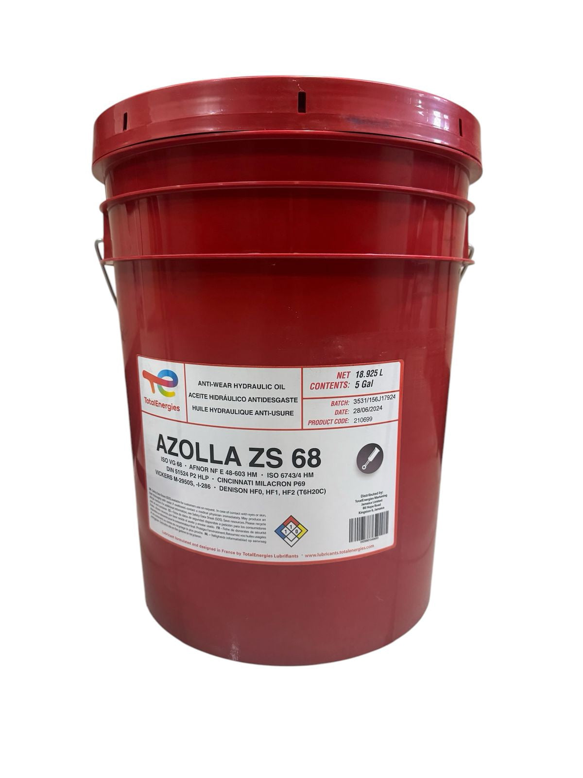 TOTALENERGIES Total Energies Hydraulic Fluid Azolla Zs "68" 5 Gal