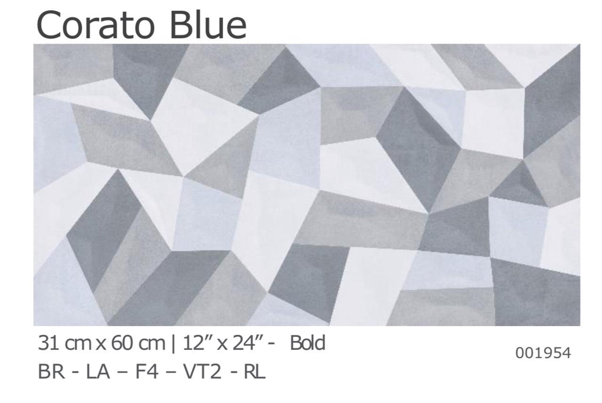 Tile Ceramic 12"X24" 31X60CM Corato Blue