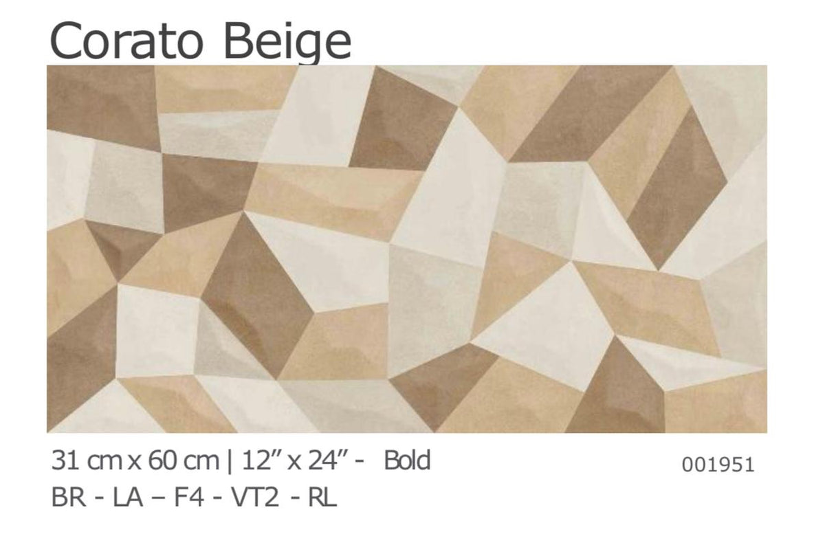 Tile Ceramic 12"X24" 31X60CM Corato Beige