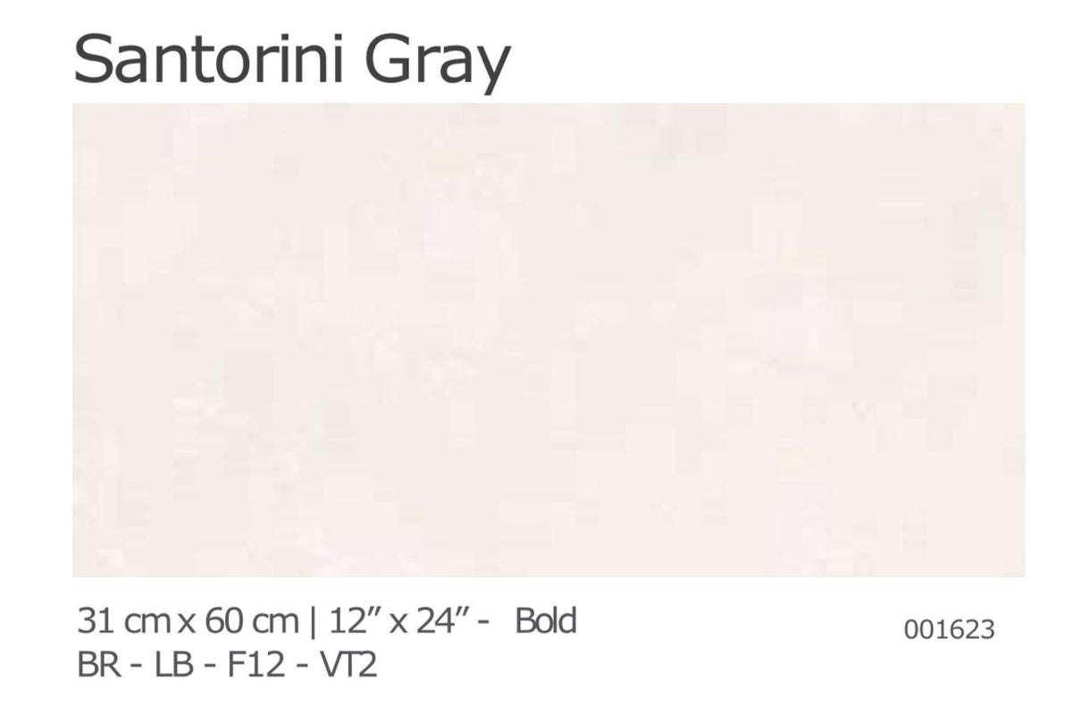 Tile Ceramic 12"X24" 31X60CM Santorini Gray