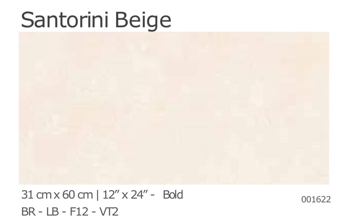 Tile Ceramic 12"X24" 31X60CM Santorini Beige