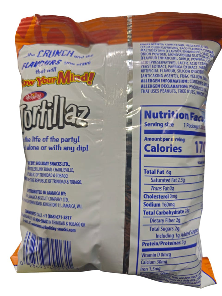 HOLIDAY Snacks Tortillaz Taco (No Meat) Chips 38G 1.3OZ