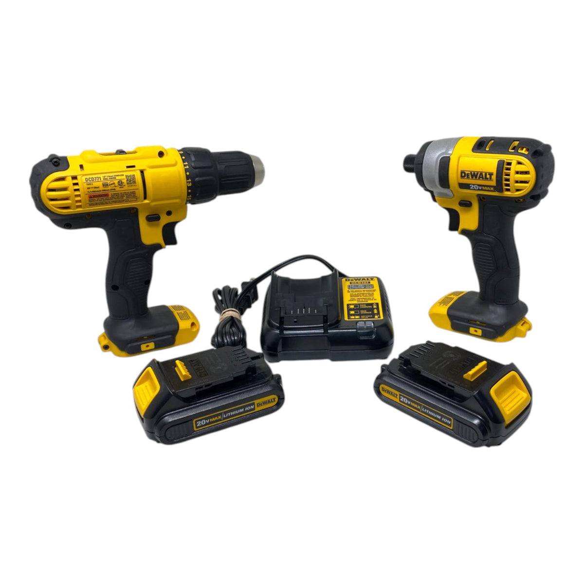 DEWALT Drill Gun 2PCS Kit DCF885 + DCD771 Max Impact 20V Lithium Ion