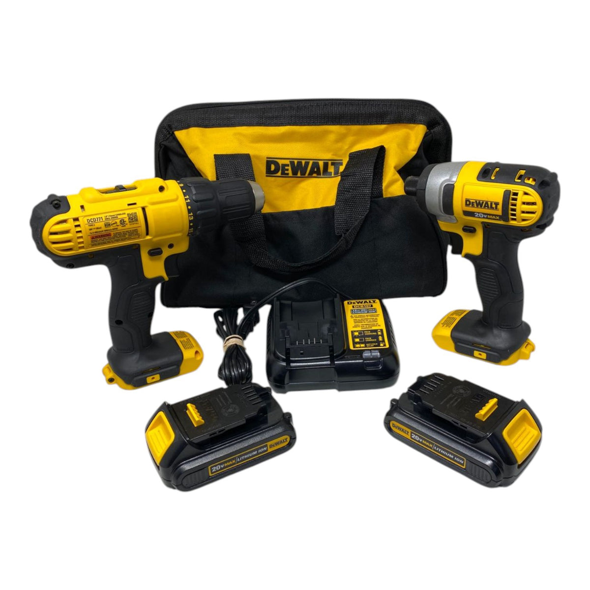 DEWALT Drill Gun 2PCS Kit DCF885 + DCD771 Max Impact 20V Lithium Ion