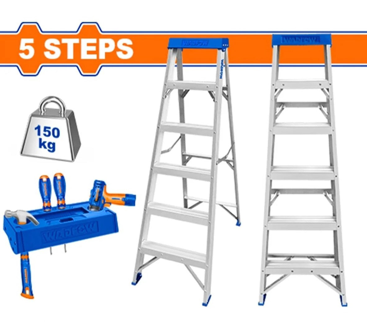 WADFOW Ladder Aluminum 5 Steps WLD2H05
