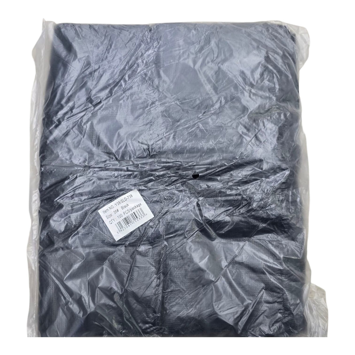 Plastic Bag Black 36CMX55CM 14"X16" Y38/SLD 100PCS Pk