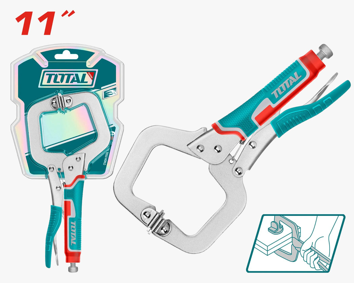 TOTAL Pliers Mole Grip 11" THT111113 C-CLAMP Locking Pliers