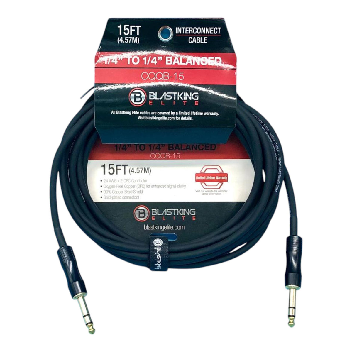 BLASTKING Lead 1/4 Male Stereo to 1/4 Male Stereo 15' IBKE-CQQB-15