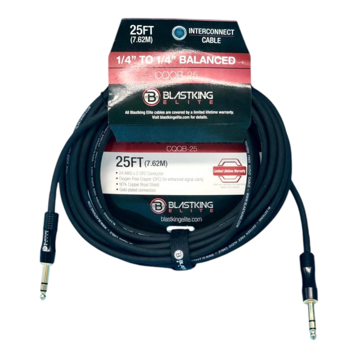 BLASTKING Lead 1/4 Male Stereo to 1/4 Male Stereo 25' IBKE-CQQB-25