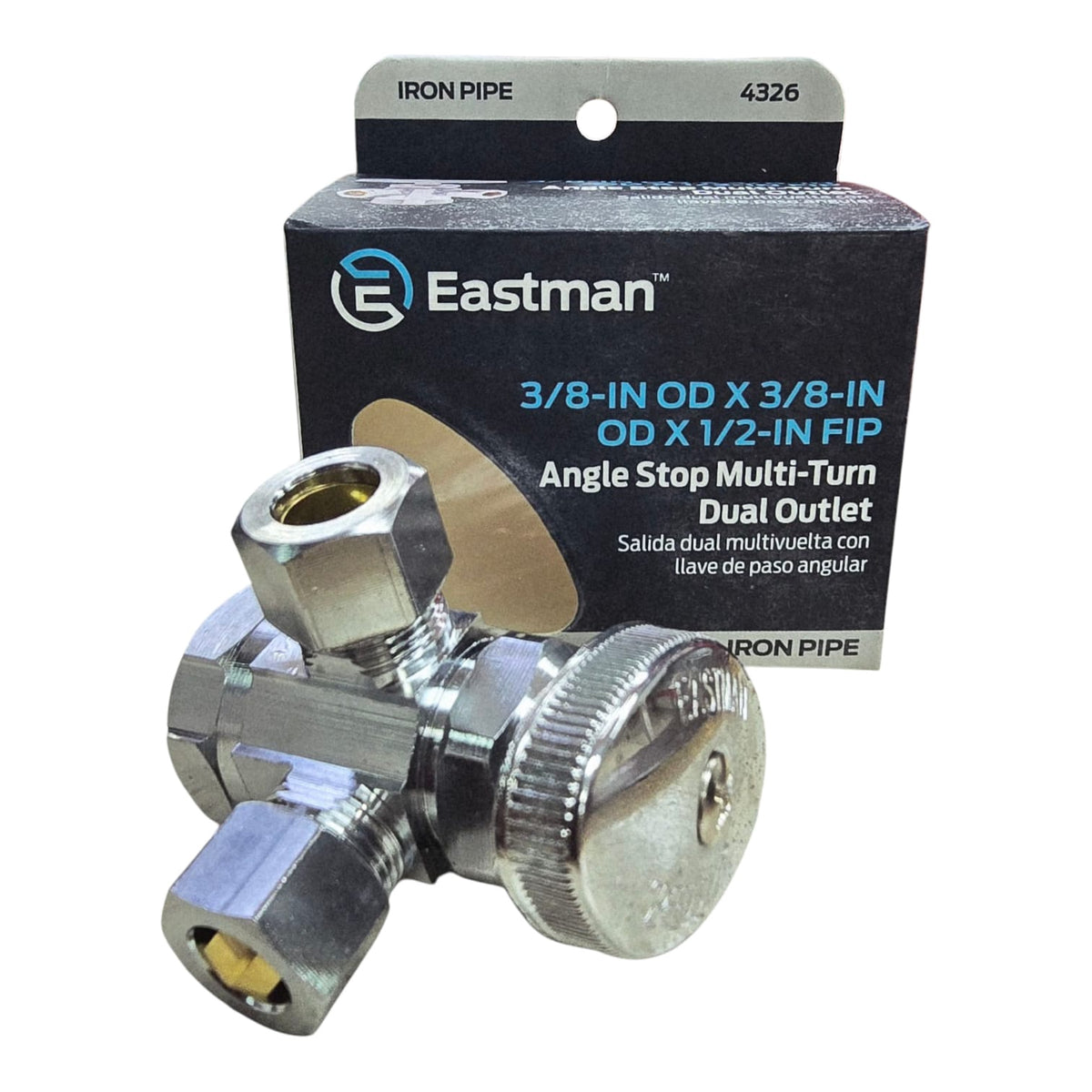 EASTMAN Angle Valve 3 Way 1/2" X 3/8" X 3/8" 04326